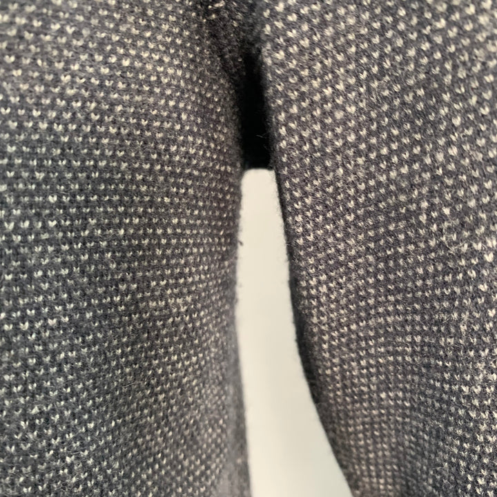 VINCE Size S Navy Grey Wool Cashmere Henley Pullover