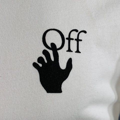 OFF-WHITE Size M White Black Graphic Cotton Long Sleeve T-shirt