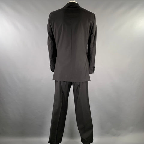 BARNEY'S NEW YORK Chest Size 42 Long Black Wool Notch Lapel 38 31 Tuxedo