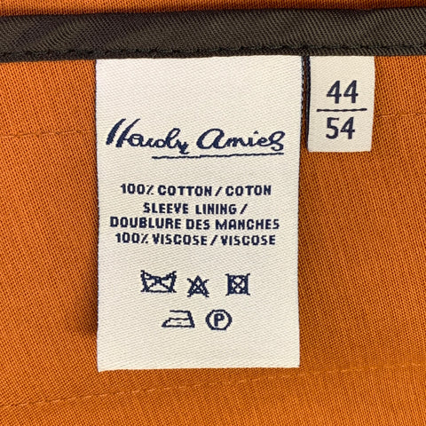 HARDY AMIES Size 44 Rust Orange Cotton Double Breasted Belted Trenchcoat