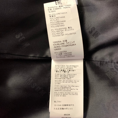 MSGM Size M Black Polyurethane Polyester Zip Up Vest