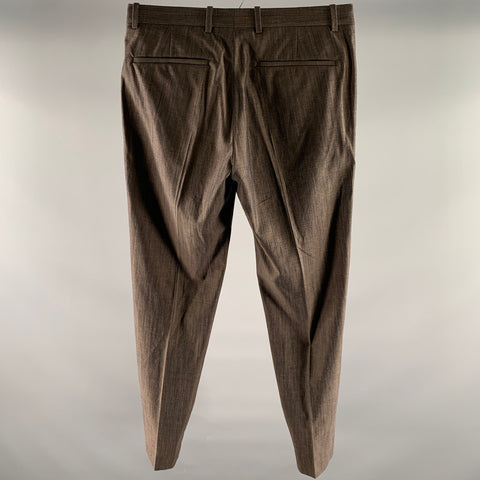 THEORY Size 31 Brown Black Heather Wool Blend Dress Pants
