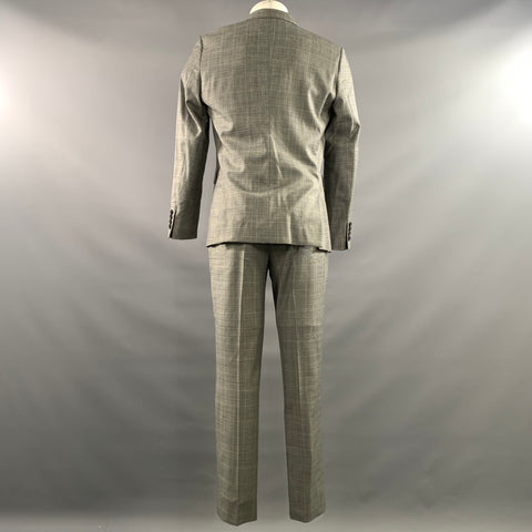PAUL SMITH Chest Size 38 Grey Navy Window Pane Wool Notch Lapel 32 29 Suit