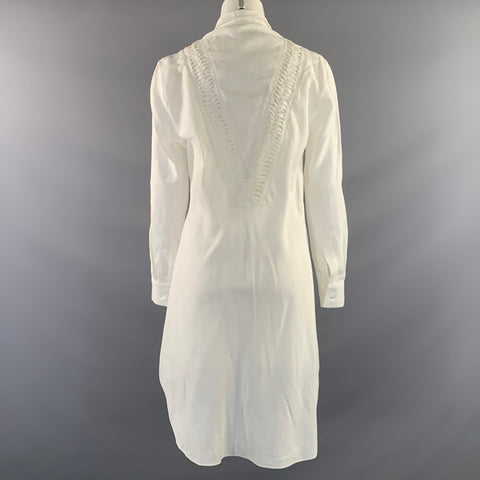 100% CAPRI Size XS White Linen Shirt dress Casual Top