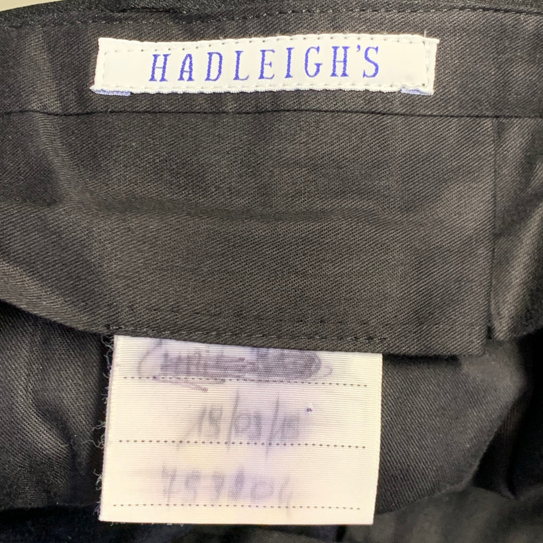HADLEIGH'S Size 30 Navy Black Two Toned Wool Side Tabs Tapered Dress Pants