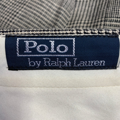 POLO by RALPH LAUREN Size 38 Regular Black Grey Glenplaid Notch Lapel Suit
