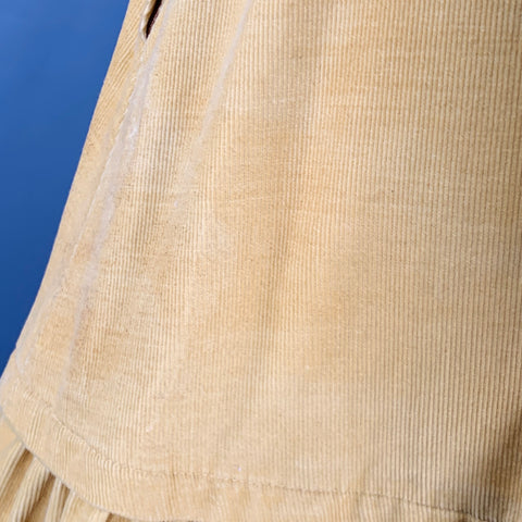 KENZO Size S Yellow Corduroy Layered Side Zipper Skirt