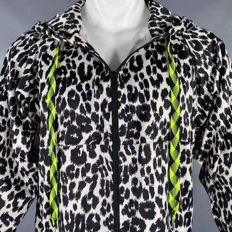 MARC JACOBS Size XS Black White Animal Print Polyester Jacket