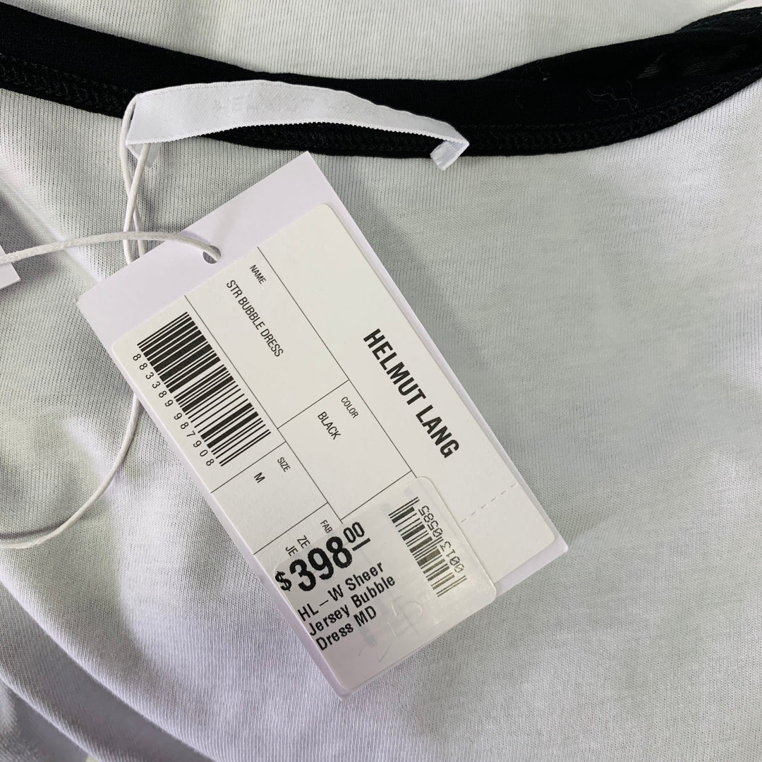 HELMUT LANG Size M Black White Cotton Layered Bubble Hem Dress  Sui  Generis Designer Consignment