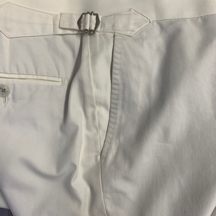 SUIT SUPPLY Size 42 Regular White Cotton Notch Lapel Suit