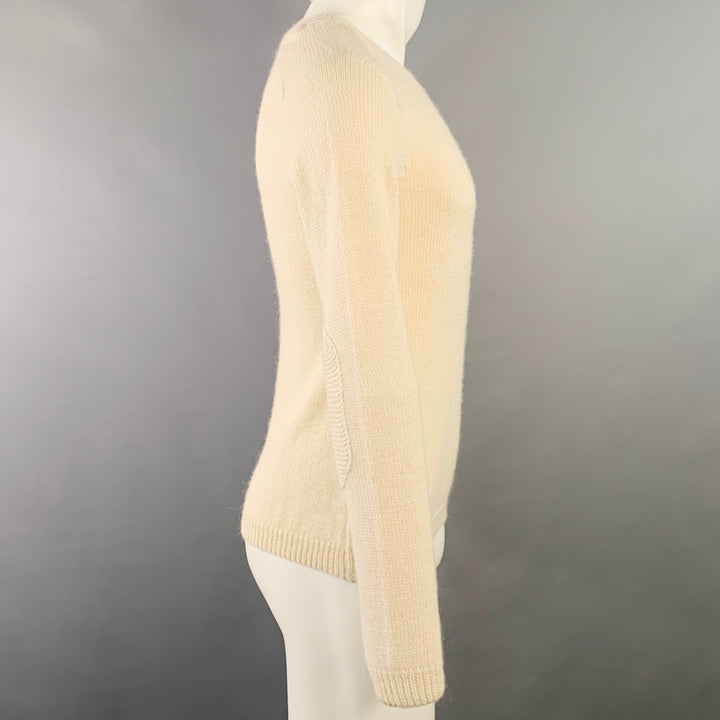 BURBERRY PRORSUM Size S Cream Knit Alpaca Crew Neck Pullover