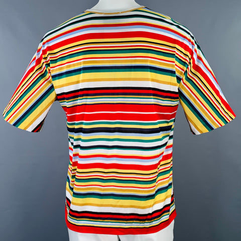 STEPHAN SCHNEIDER Size XXXL Multi Color Stripe Cotton Short Sleeve T-shirt