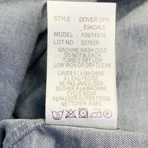 THEORY Size S Grey Cotton Blend Curved Cutaway Long Sleeve Shirt
