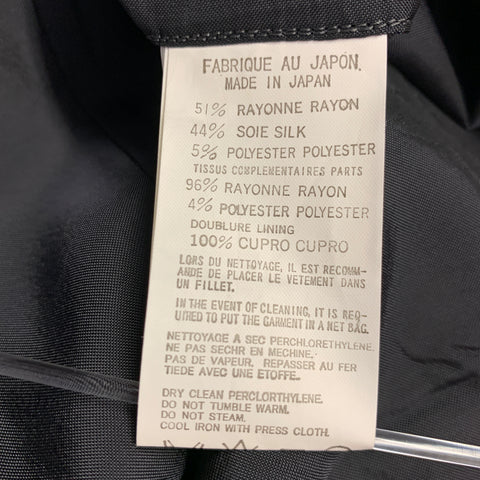 YOHJI YAMAMOTO Size L Grey Black Stripe Silk Blend Jacket