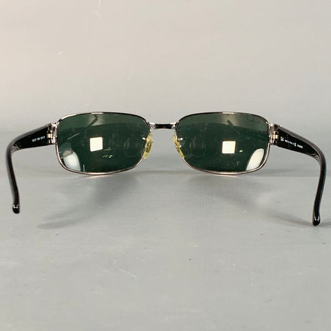 RAY-BAN Silver Black Metal Rectangular Polarized Sunglasses