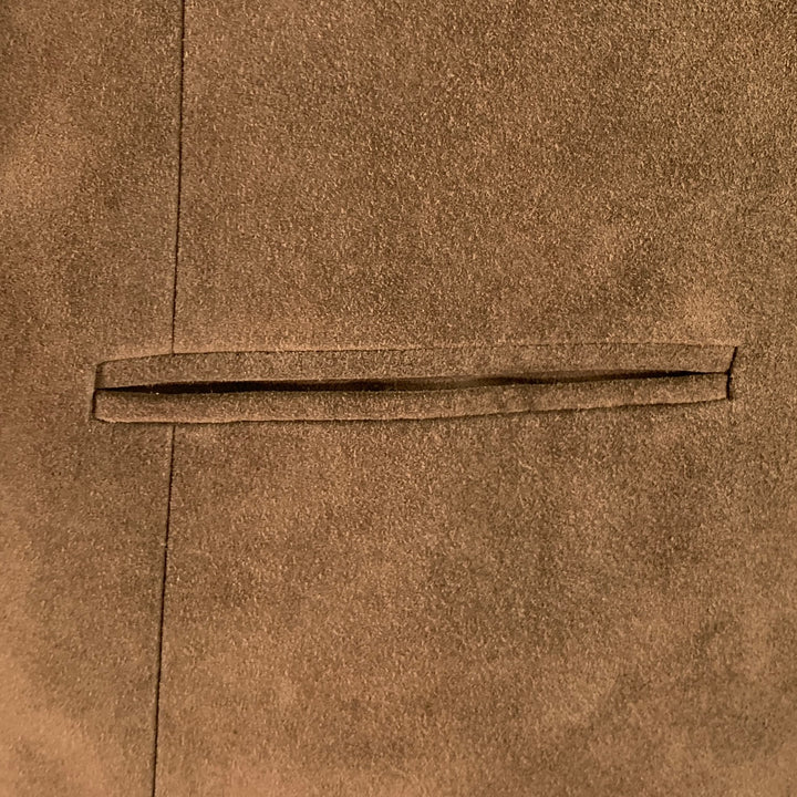 BRIONI Size 46 Brown Suede Vest