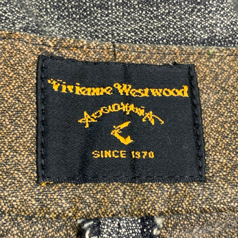 VIVIENNE WESTWOOD ANGLOMANIA Size 34 Brown Grey Cotton Blend Herringbone Button Fly Casual Pants