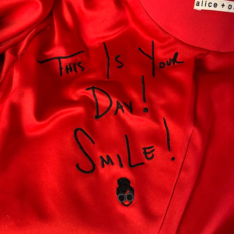 ALICE + OLIVIA Taille S Veste rouge en polyester à col châle (Extérieur)