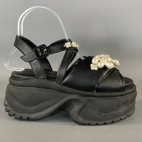 SIMONE ROCHA SS2021 Size 5 Black White Sandals