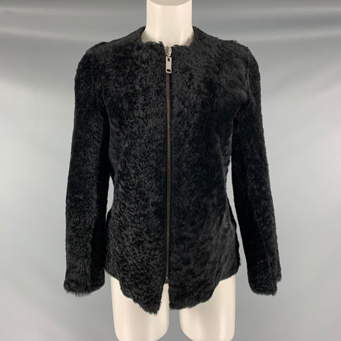 ISABEL MARANT Taille 6 Veste réversible en peau de mouton en cuir noir