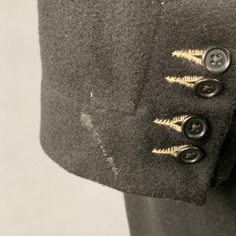 PAUL SMITH Size L Black Wool Blend Peak Lapel Double Breasted Coat