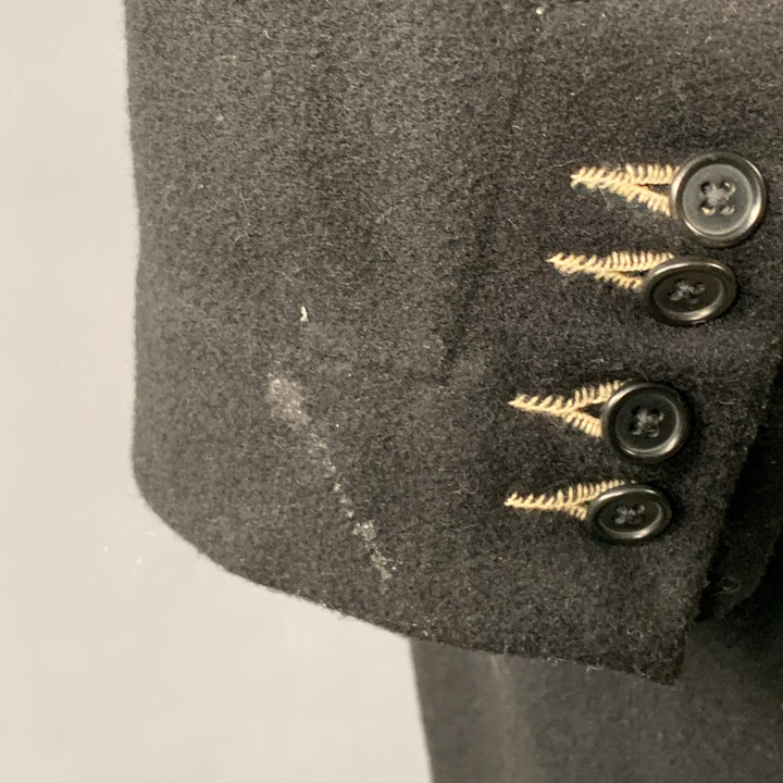 PAUL SMITH Size L Black Wool Blend Peak Lapel Double Breasted Coat