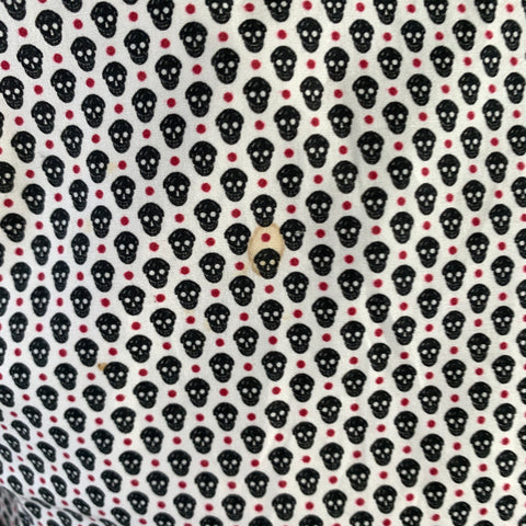 ALEXANDER MCQUEEN Chest Size 36 White Black & Red Skulls Cotton Sport Coat