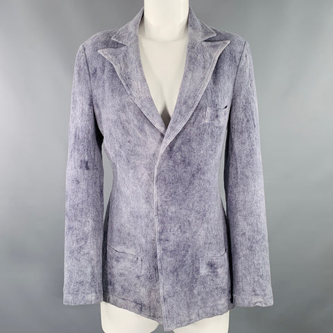 Y's by YOHJI YAMAMOTO Size S Grey Wool Marbled Snaps Jacket Blazer
