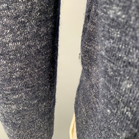 MAISON MARTIN MARGIELA Size L Navy Grey Heather Wool Flax Sweater
