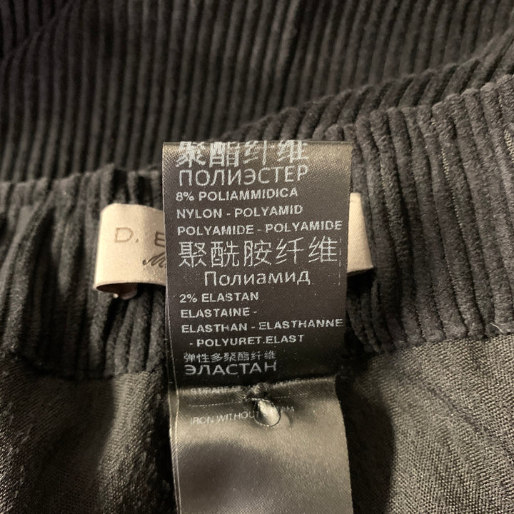 D. EXTERIOR Size 12 Black Polyester Elastane Corduroy Pants