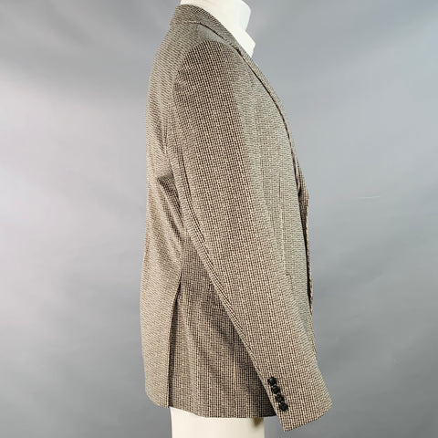 ARMANI COLLEZIONI Size M Black Cream Houndstooth Velvet Sport Coat