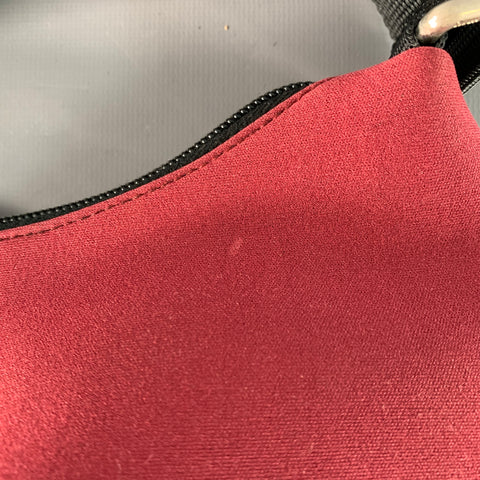 MIU MIU Burgundy Black Nylon Shoulder Bag Handbag