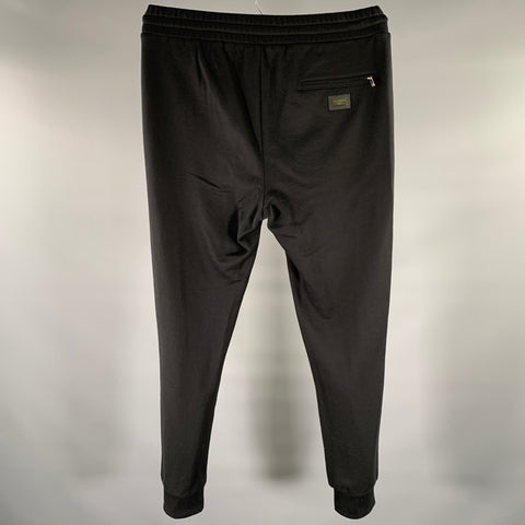 DOLCE & GABBANA Size 34 Black Cotton Joggers Casual Pants