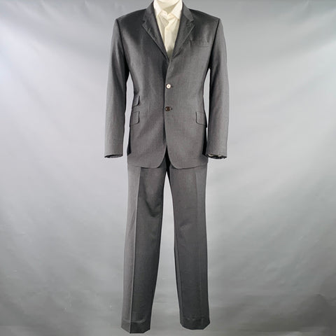 PAUL SMITH Size 44 The Byard Grey Blue Pinstripe Viscose Single Breasted Suit