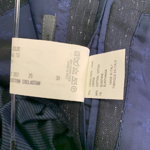 JOHN VARVATOS Size 40 Navy White Virgin Wool Blend Suit