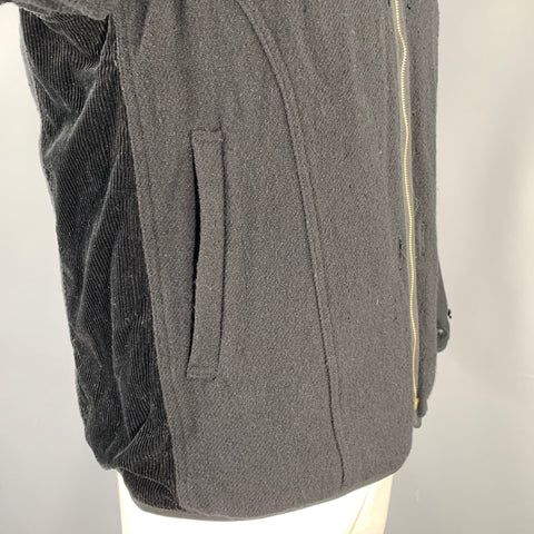 VISVIM Size L Black Textured Wool Linen Reversible Jacket