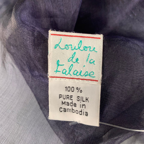 LOULOU de LA FALAISE Blue Indigo Silk Scarf