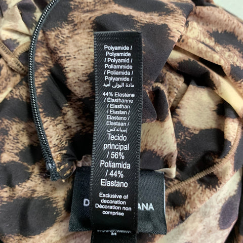 SKIMS Size S Brown Beige Polyamide Blend Animal Print Bodysuit