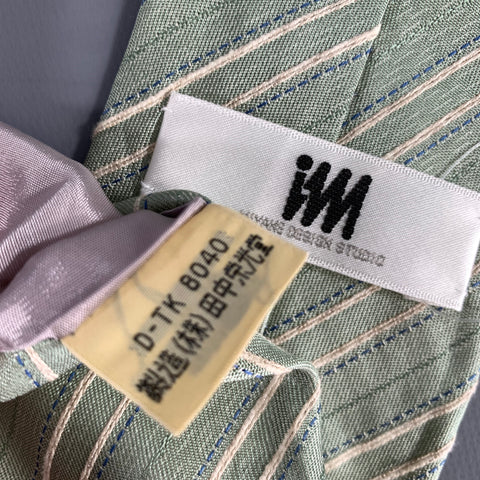 ISSEY MIYAKE Tan Mint Diagonal Silk Tie