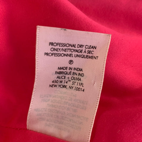 ALICE + OLIVIA Size XS Pink Polyester Sequined Notch Lapel Pants Suit