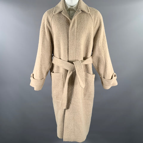 AMI by ALEXANDRE MATTIUSSI Size 38 Khaki Textured Wool Blend Coat