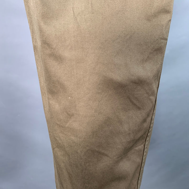 VISVIM Size L Hakama Chino Olive Cotton Pleated Belted Dress Pants