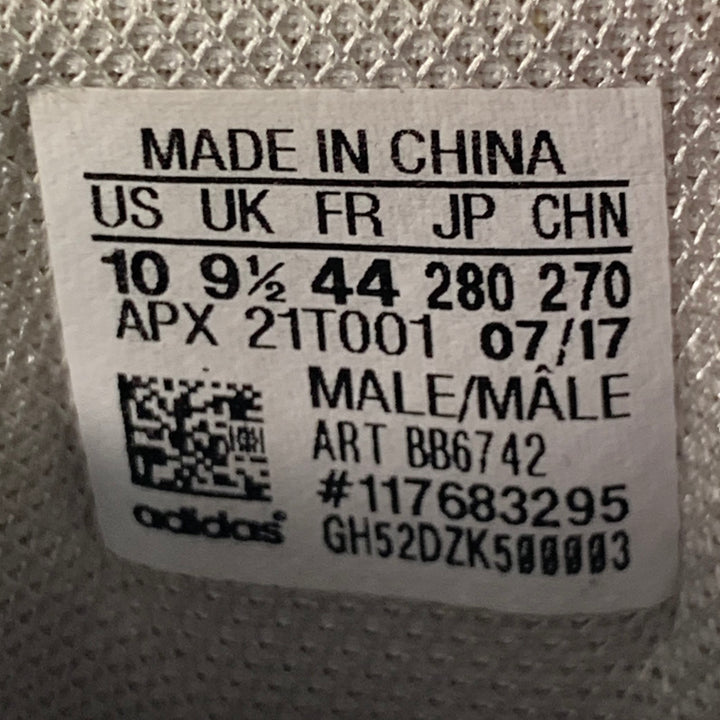 ADIDAS x RAF SIMONS Size 10 Ozweego Bunny White Cream Leather Canvas Runner Sneakers