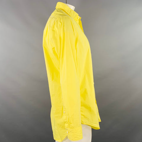 SID MASHBURN Size L Yellow Cotton One Pocket Long Sleeve Shirt
