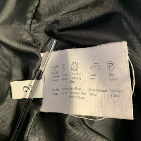 NO BRAND Chest Size M Black Leather Motorcycle Jacket