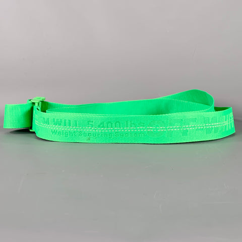 OFF-WHITE One Size Industrial Web Logo Green White Polyamide Blend Belt