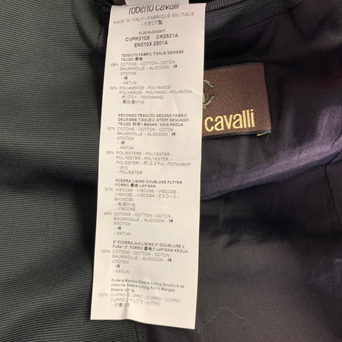 ROBERTO CAVALLI Size 36 Purple Black Metallic Tuxedo Sport Coat