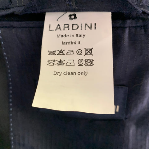 LARDINI Size 38 Navy Black Wool Double Breasted Tuxedo