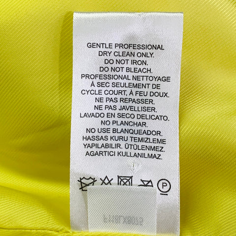TIBI Size S Yellow Acrylic Faux Fur Oversized Zip Up Bomber Jacket