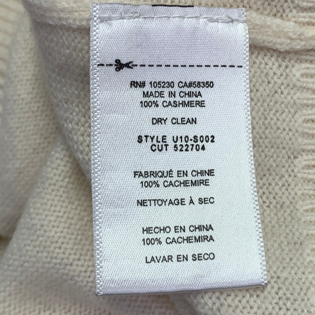 EQUIPMENT Size S Cream Cashmere Knit Oversized V-Neck Pullover